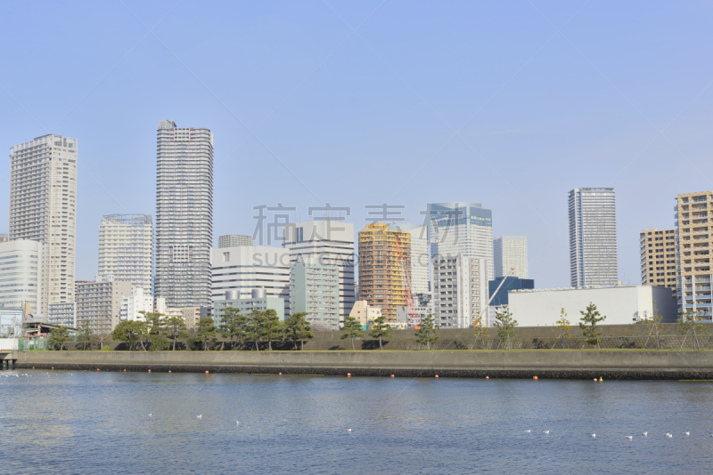 东京,滨离宫园,月岛,晴美区,日本茶道公园,东京湾,港区,水,天空,湖