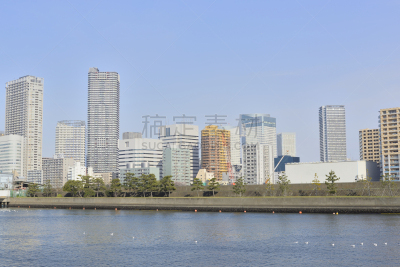 东京,滨离宫园,月岛,晴美区,日本茶道公园,东京湾,港区,水,天空,湖