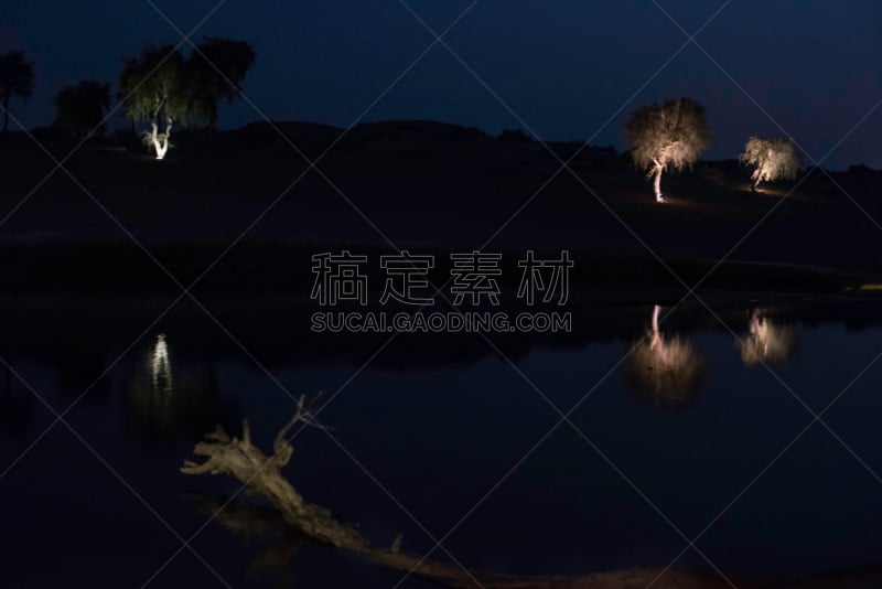 水,哈马伊角,天空,美,水平画幅,夜晚,偏远的,户外,湖,迪拜