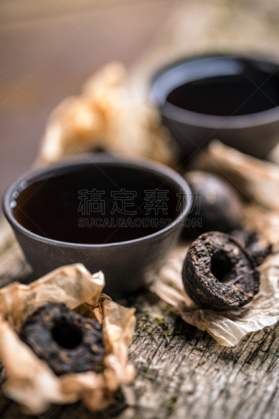 普洱茶,云南省,餐具,垂直画幅,褐色,茶树,古老的,生食,干的,乡村风格