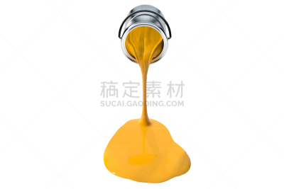 墨水,三维图形,撒出,黄色,油漆罐,加仑,艺术,水平画幅,形状,银色