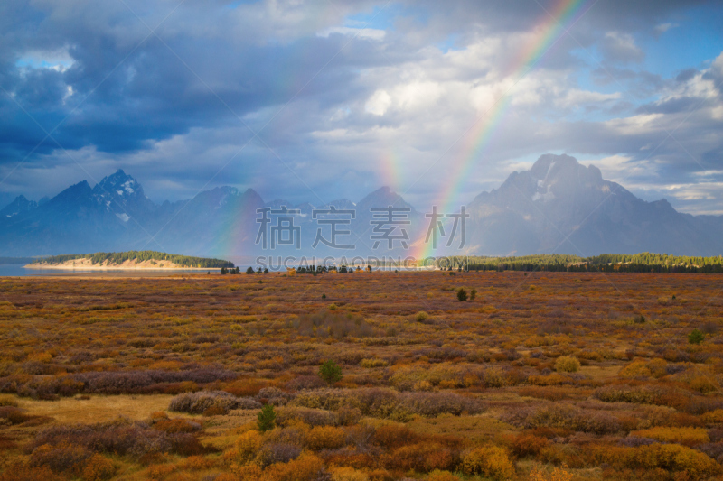 大提顿,慕銳山,杰克森,杰克逊,山艾树,怀俄明,陡峭,天空,美国西部,水平画幅