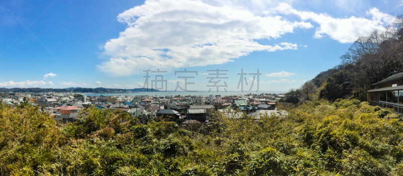 镰仓市,全景,日本,城镇,颐达,长野县,自然,水平画幅,山,无人