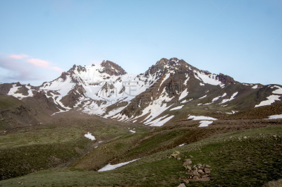 开塞利,山,概念,埃尔吉耶斯,土耳其,风景,冬天,图像,孢子,雪