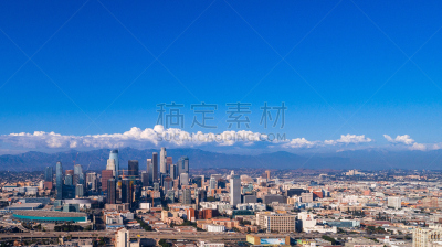 全景,洛杉矶,市区,天空,留白,美国西部,水平画幅,高视角,云,无人