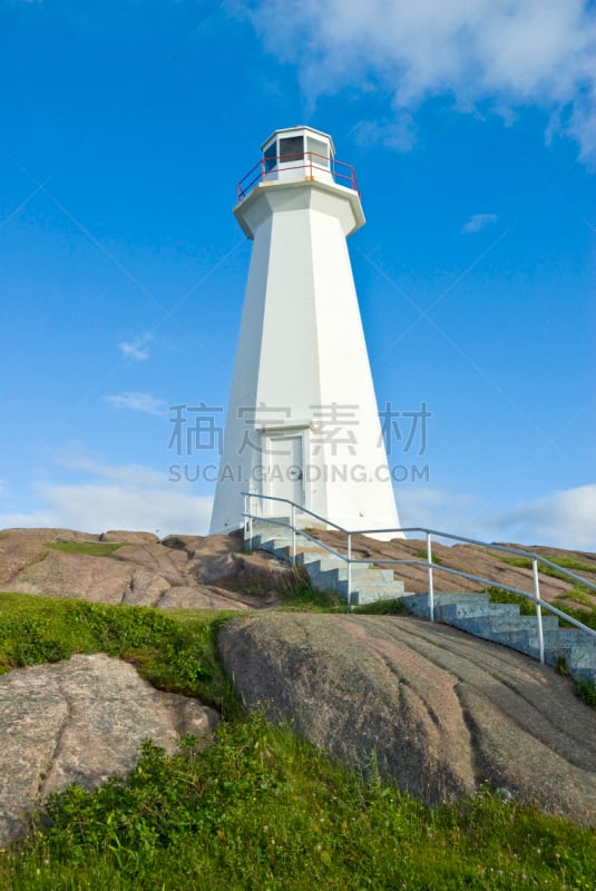 峰角灯塔,垂直画幅,天空,岩石,建筑,无人,蓝色,大西洋,灯塔楼,斯必尔角