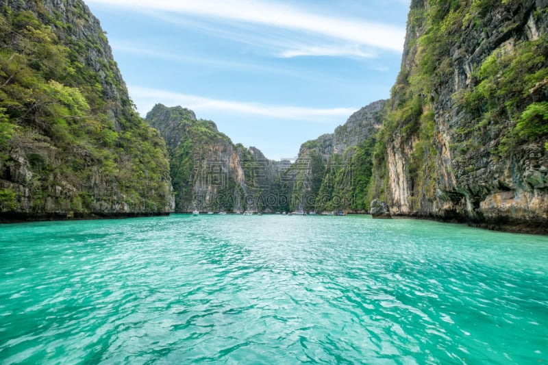 石灰石,悬崖,皮皮群岛,泻湖,自然美,水,天空,旅行者,夏天,海滩