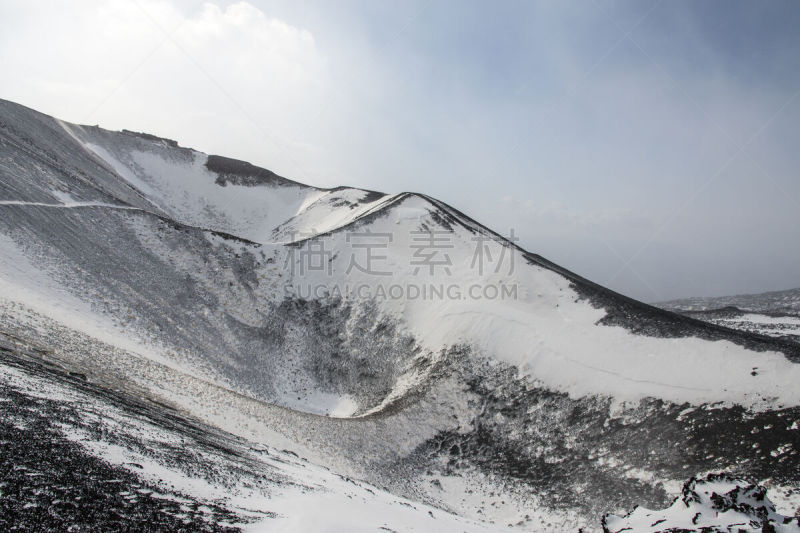 埃特纳火山,西西里,意大利,公园,水平画幅,山,雪,火山地形,石材,都市风景