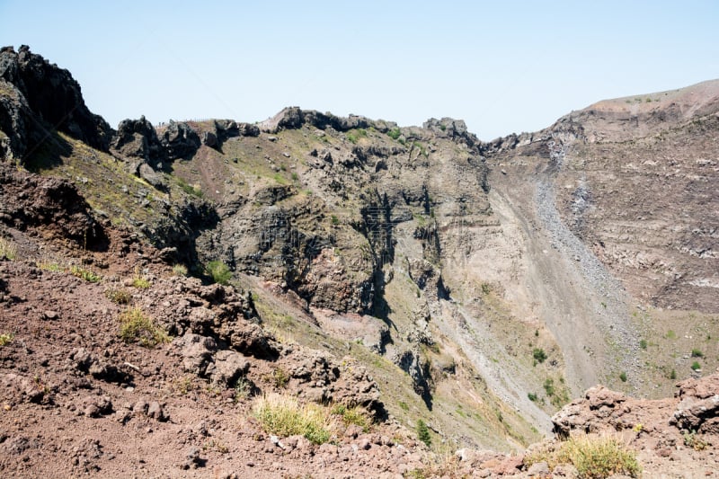 维苏威火山,火山口,风景,火山喷口,纳布勒斯,天空,水平画幅,山,科学,户外