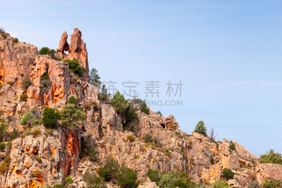 洞,岩石,心型,科西嘉,天空,美,公园,水平画幅,piana,无人