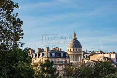 法国,先贤祠,都市风景,巴黎,旅途,云,著名景点,圆顶建筑,户外,天空