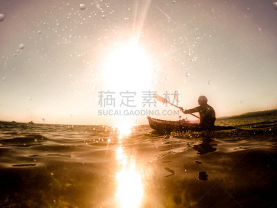 划独木舟,海洋,皮船,划船比赛,独木舟,桨,水,天空,留白,休闲活动