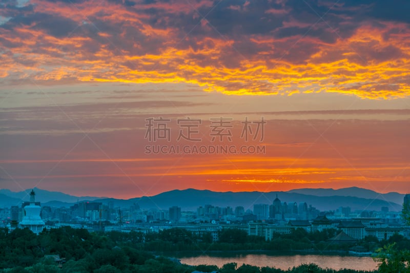 北海公园,湖,都市风景,北京,白塔,北海湖,酿酒蒸馏器,多变的天空,记忆,宝塔