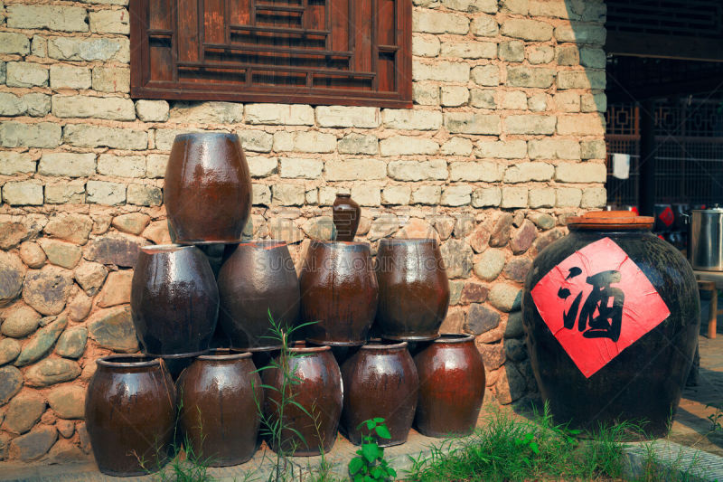 酒瓶,绍兴,稷,葡萄酒,水平画幅,无人,传统,白色背景,含酒精饮料,背景分离