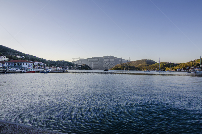 海港,船,海湾,自然,水,天空,水平画幅,地形,山,无人