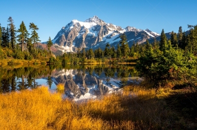 秋天,舒克森山,美国西北太平洋地区,华盛顿州,公园,华特康县,北喀斯开山脉,草,自然美,饮用水