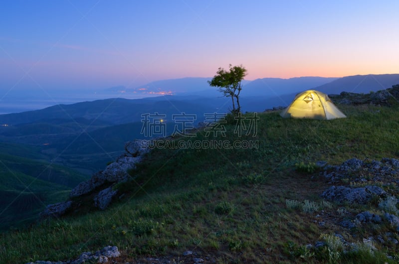 户外,神户彩灯节,遮阳篷,帐篷,休闲活动,水平画幅,山,夜晚,无人,夏天