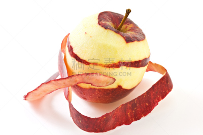 苹果,去皮的,嘎啦苹果,去皮的食物,蛇果,水平画幅,水果,生食,白色背景,禁止的