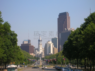 本富兰克林园林大道,水平画幅,无人,夏天,户外,都市风景,现代,彩色图片,2005,著名景点