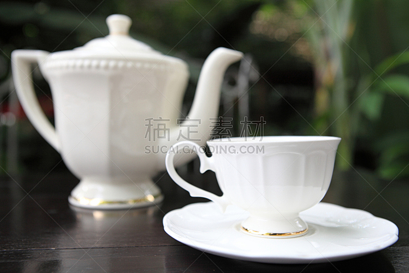 茶杯,乌龙茶,褐色,早餐,桌子,水平画幅,木制,无人,茶碟,材料