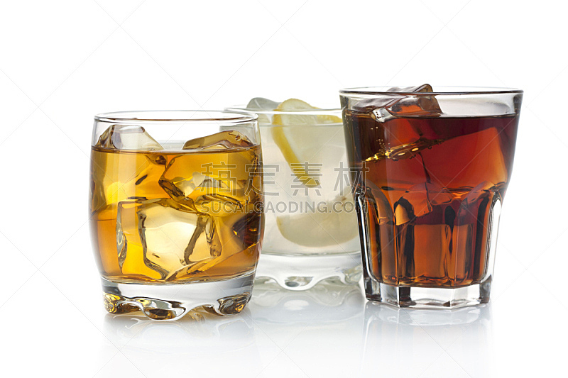 鸡尾酒,三个物体,水平画幅,无人,玻璃,含酒精饮料,饮料,柠檬,冰茶,白色