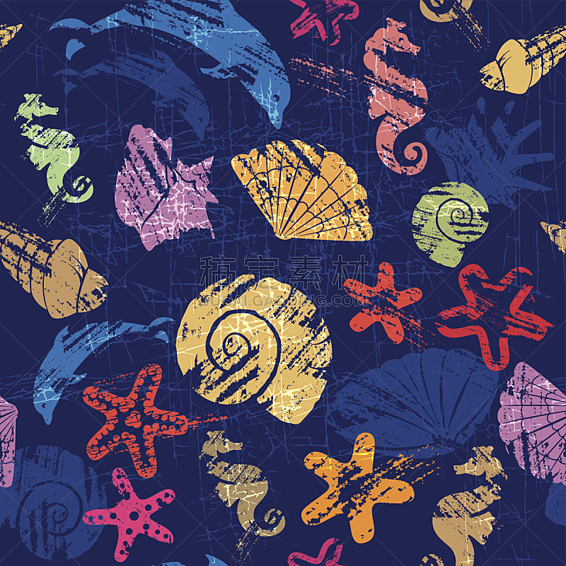 贝壳,海马,星形,背景,海洋生命,海豚,水,形状,纺织品,软体动物