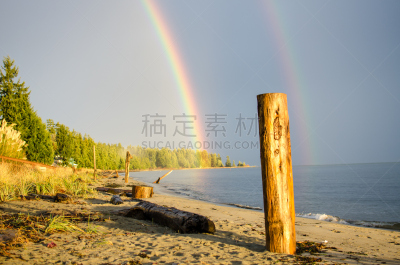 海滩,彩虹,帕克斯维尔,自然,水平画幅,地形,无人,户外,太阳,自然美