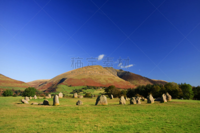 卡塞里格石圈,布伦凯斯拉,凯立克,石圈,石器时代,英格兰湖区,坎布里亚,天空,水平画幅