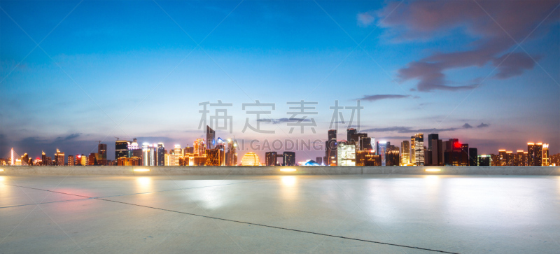杭州,都市风景,空的,城市天际线,砖,室内地面,新的,水平画幅,无人,曙暮光