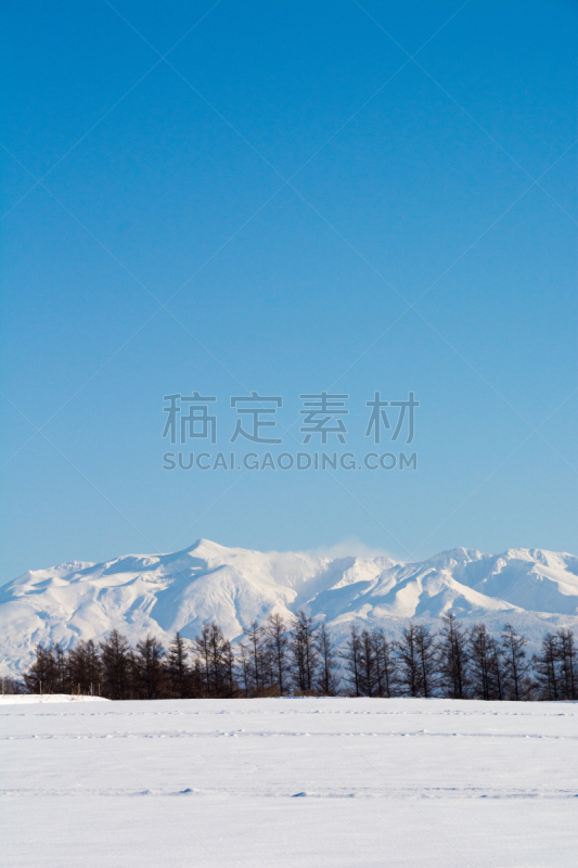 天空,冬天,山,海洋,垂直画幅,留白,里山,雪,无人,火山地形