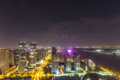 杭州,夜晚,商务,水面,现代,丰富,商业金融和工业,户外,天空,电