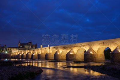瓜达尔基维尔河,罗马桥,科尔多瓦,国际著名景点,国内著名景点,曙暮光,世界遗产,黄昏,著名景点