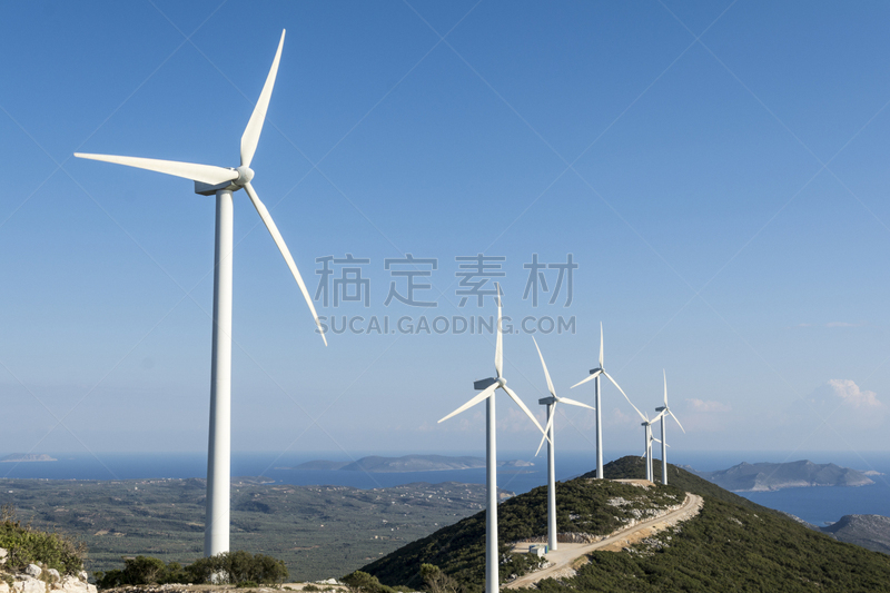 风轮机,成一排,天空,风,风力,能源,涡轮,全球通讯,地球形,全球商务