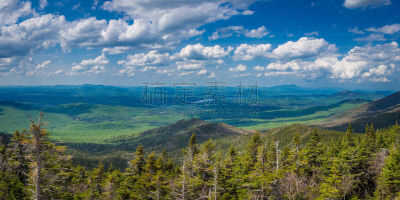 阿迪隆戴克山脉,阿迪朗达克州立公园,普拉希德湖城,lake placid town,白面山,八仙湖,天空,早晨,夏天,湖
