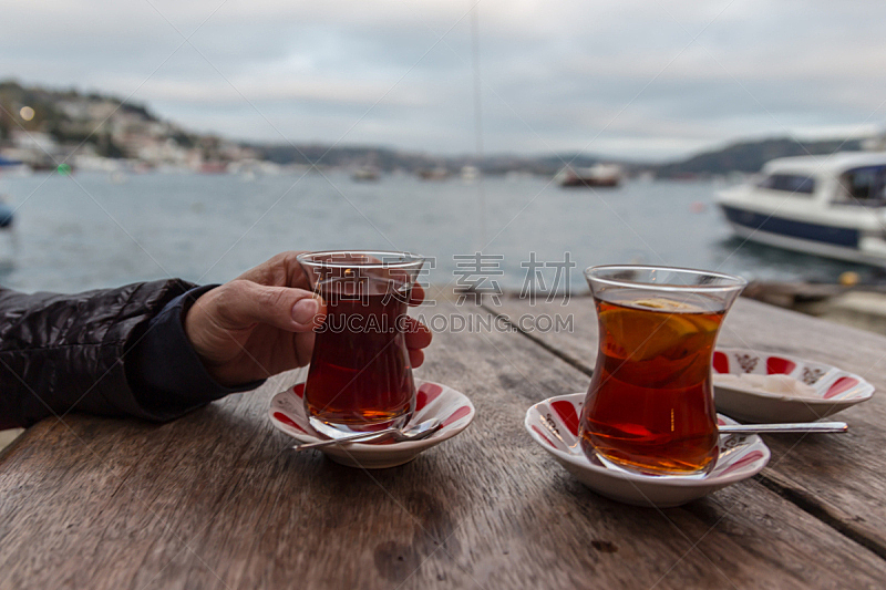 茶杯,细的,两个物体,饮料,茶,传统,热,土耳其,清新,伊斯坦布尔