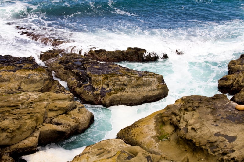 岩石,波浪,水,奥勒冈海滨,岩石海岸线,水平画幅,无人,巨石,户外,海洋