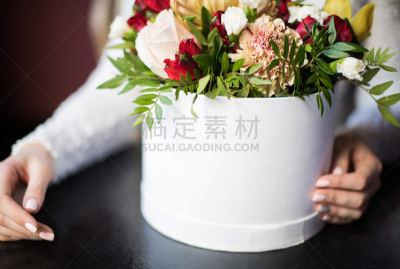 圆形,女孩,白色,新娘,拿着,自然美,盒子,华贵,女婴,信函