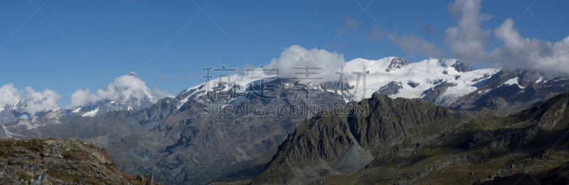山脊,尚波吕克,奥斯塔山谷,马特洪峰,水平画幅,无人,全景,户外,徒步旅行,山