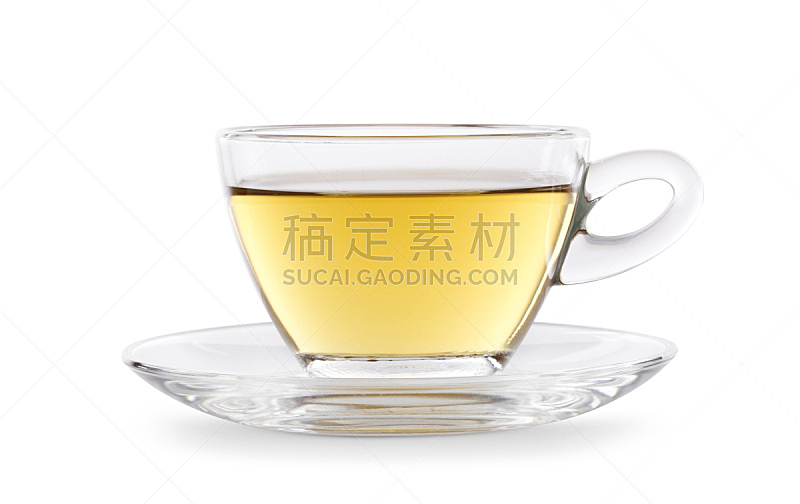 茶杯,水平画幅,无人,玻璃,玻璃杯,白色背景,背景分离,饮料,茶,白色
