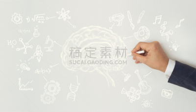 科学,创造力,想法,白色,概念,背景,艺术,墙,人,画画