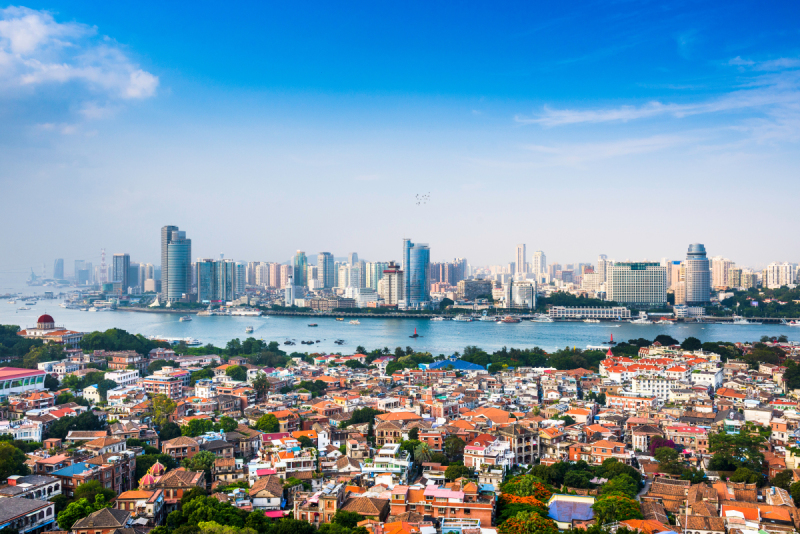 厦门,城市天际线,度假胜地,水平画幅,旅行者,福建省,户外,殖民地式,湖,都市风景预览效果