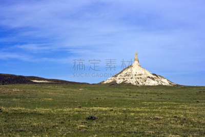 烟囱岩,内布拉斯加,杰克逊孤峰群,烟囱石州立公园,斯科特断崖国家纪念碑,俄勒冈小道,北卡罗来纳,水平画幅,绿色,岩石
