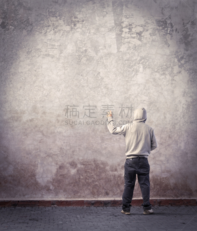 艺术,城市生活,垂直画幅,墙,白人,男性,青年人,街道,成年的,绘画艺术品