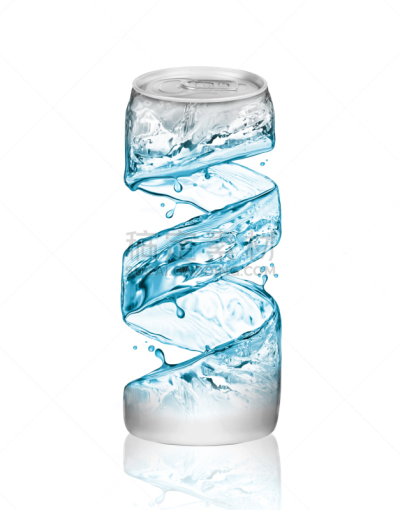 罐子,水,白色背景,分离着色,铝,涡,漩涡,易拉罐,锡,苏打