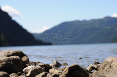 喀麦隆湖,夏天,岩石,水,温哥华岛,水平画幅,山,阿尔伯塔省,无人,户外