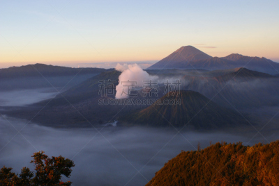 爪哇,火山,婆罗摩火山,印度尼西亚,泗水,美,公园,水平画幅,火山地形,早晨