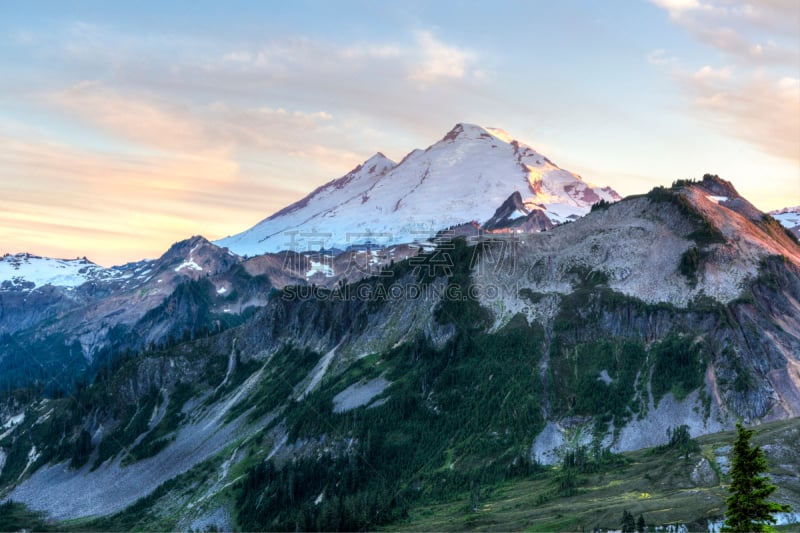 贝克尔山,灯开关,最后,北喀斯开山脉,mt baker-snoqualmie national forest,卡斯基德山脉,天空,水平画幅,雪,无人