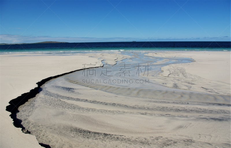 海滩,岛,空的,外赫布里底群岛,宝石,西,水,天空,沙子,海岸地形