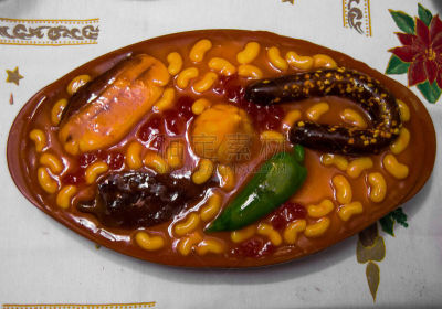蔬菜,蛋糕,焖菜,欺人拟真画,椒类食物,甜点心,香肠,复杂,豆,西班牙