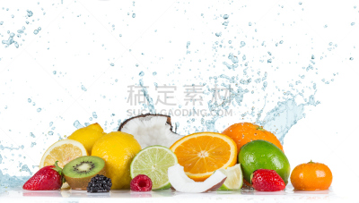 水,水果,白色,寒冷,精神振作,白色背景,背景分离,透明,清新,健康食物